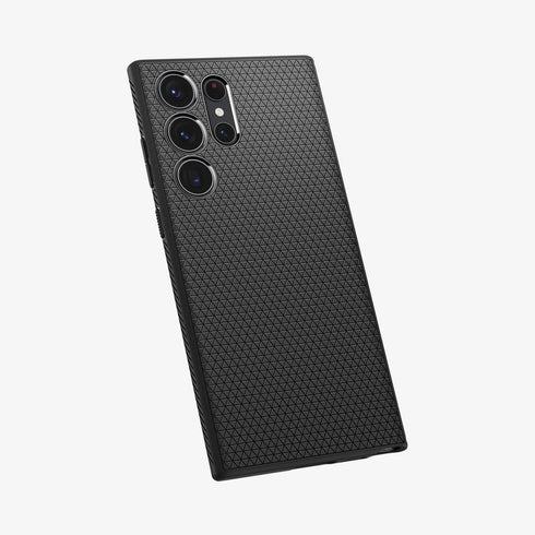 ACS05614 - Galaxy S23 Ultra Case Liquid Air in matte black showing the back